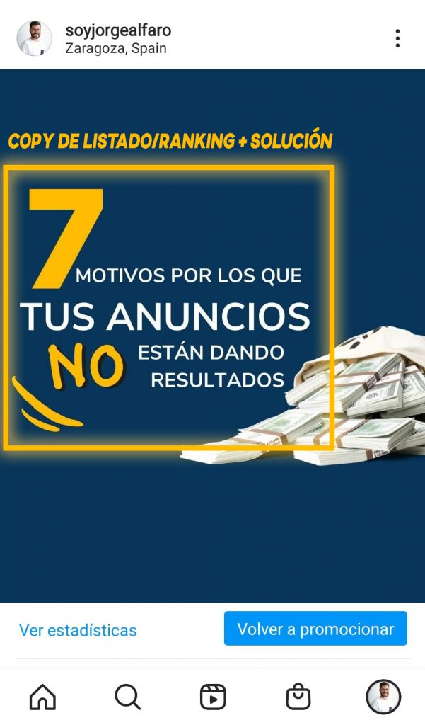 ejemplo de copy para facebook ads